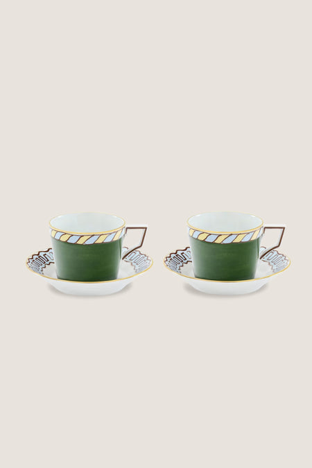 Il viaggio di Nettuno Pine Green Tea Set for 2