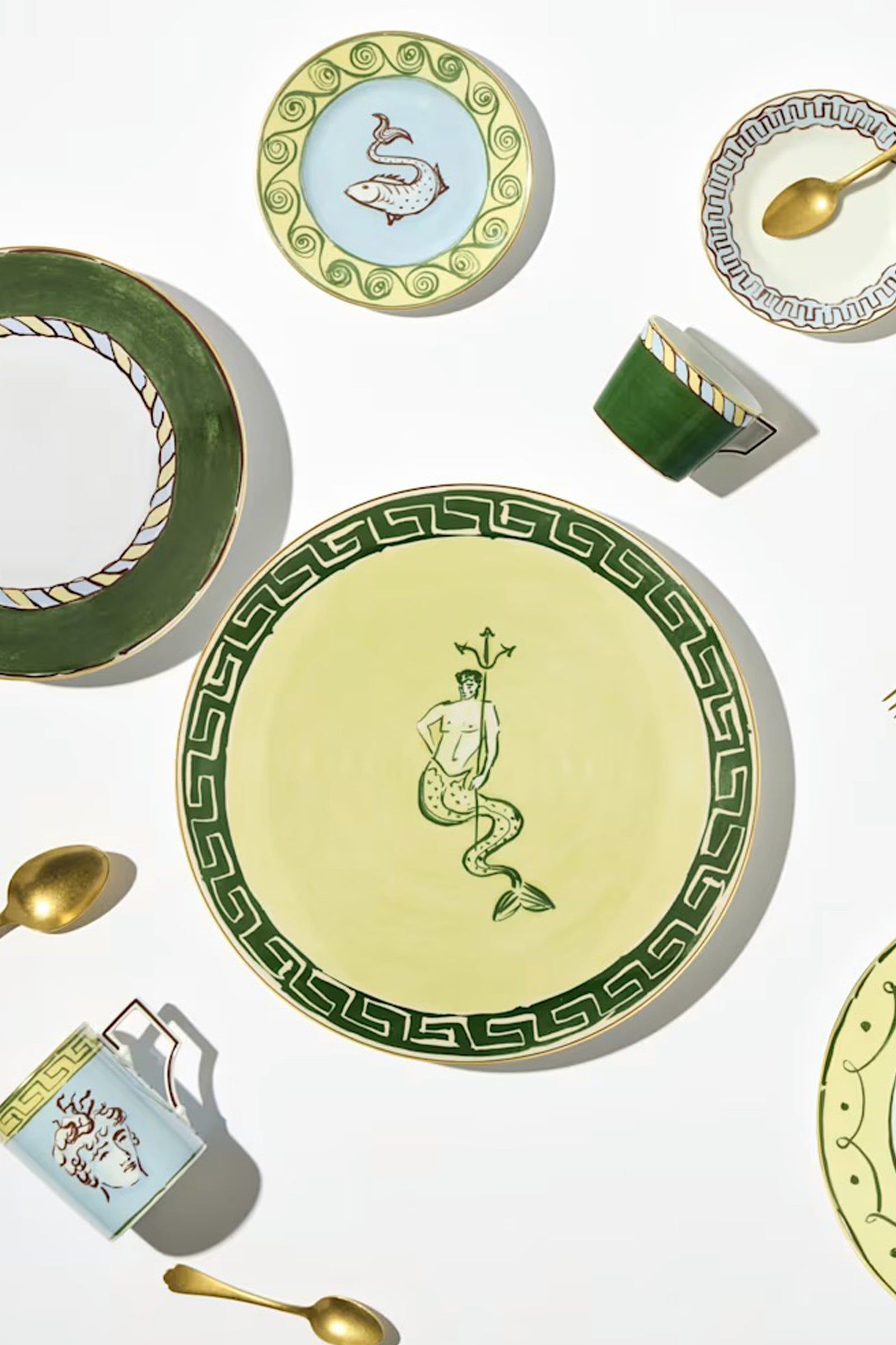 Il viaggio di Nettuno Pine Green Tea Set for 2
