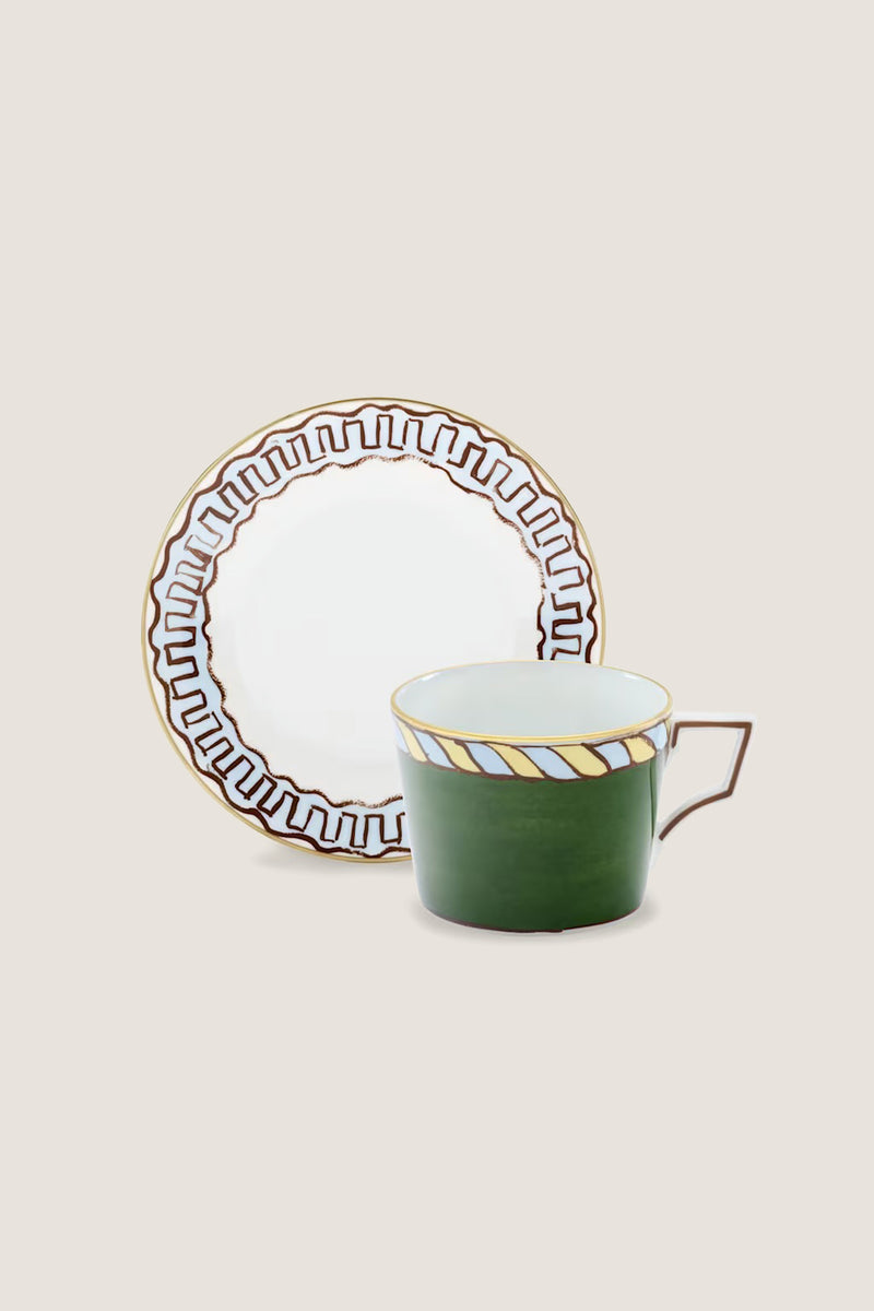 Il viaggio di Nettuno Pine Green Tea Set for 2