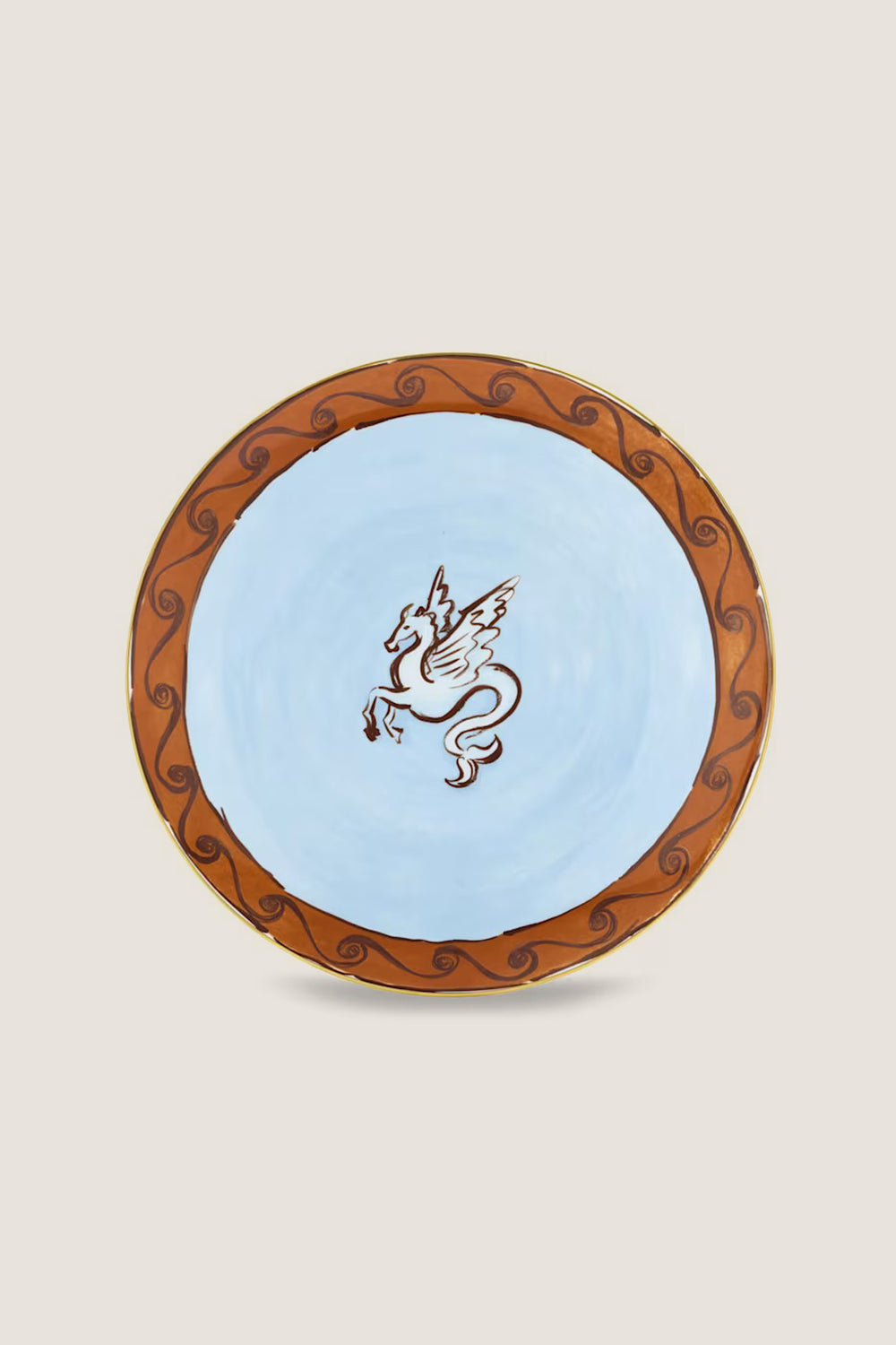 Il viaggio di Nettuno Brown and Light Blue Charger Plate