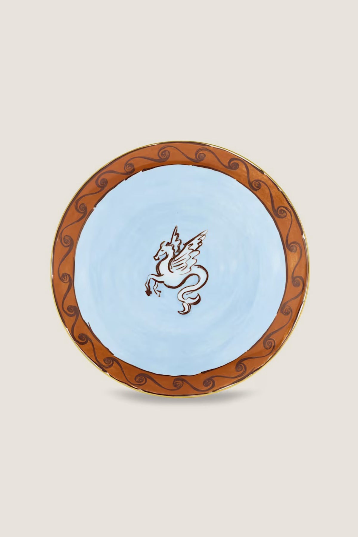 Il viaggio di Nettuno Brown and Light Blue Charger Plate