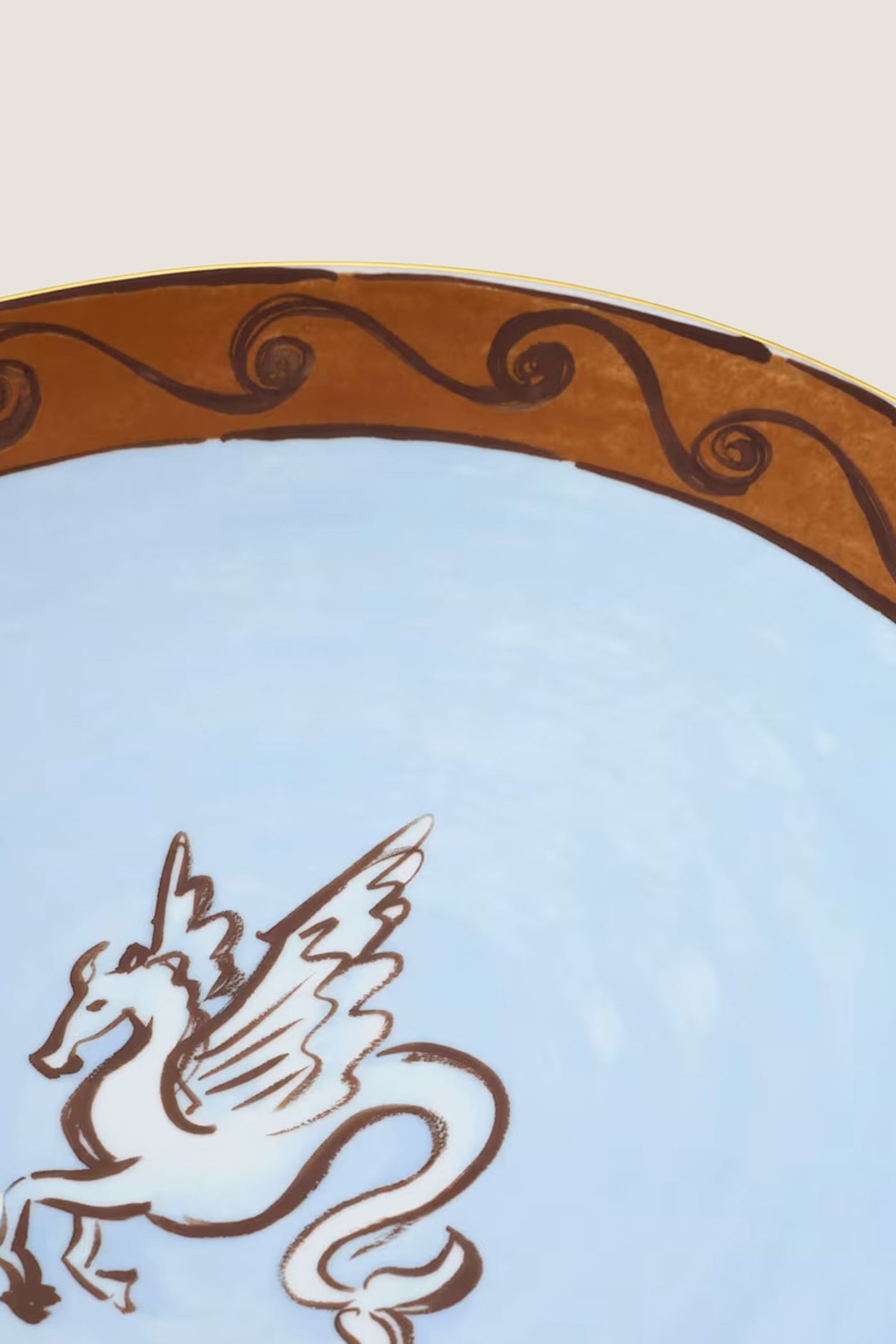 Il viaggio di Nettuno Brown and Light Blue Charger Plate