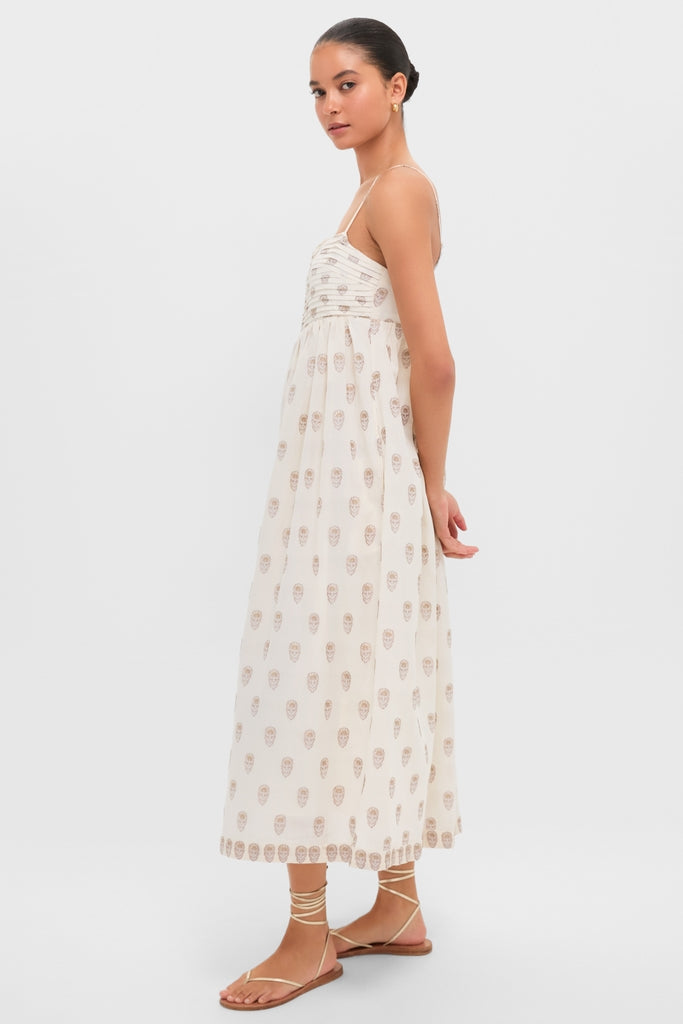 cotton jacquard dress DELPHINE DRESS IN ITALIAN COTTON JACQUARD INDIGO ROSES INDIGO ROSES / M / JPC9808