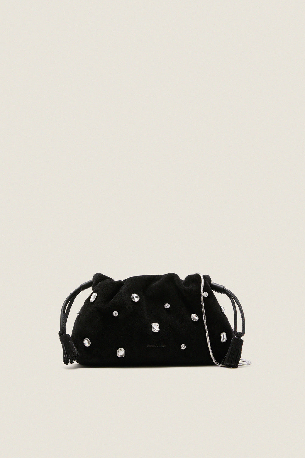 Black Small Crystal Stash Bag