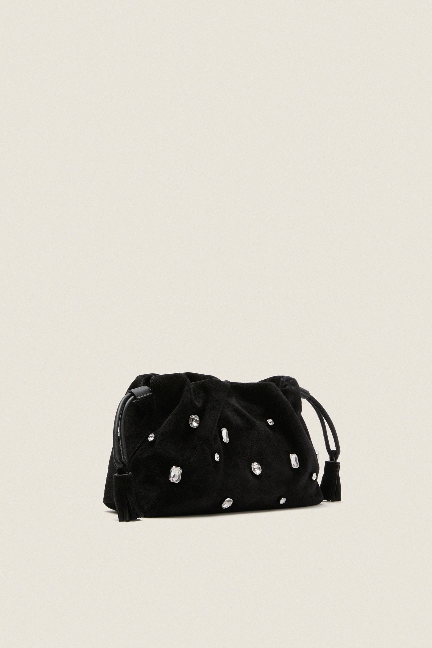 Black Small Crystal Stash Bag