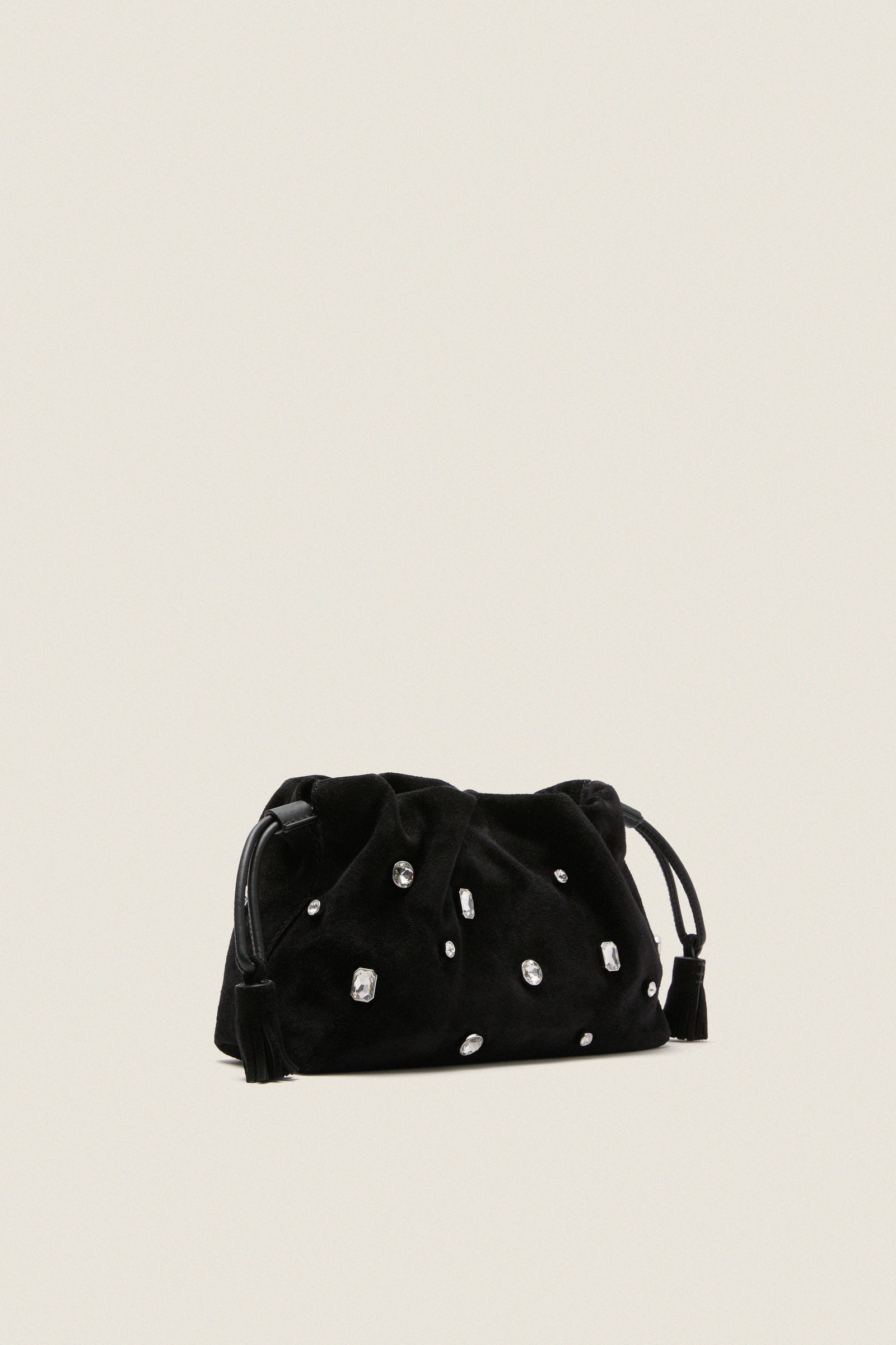 Black Small Crystal Stash Bag