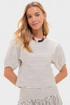 Ivory and Dark Oak Micro Stripe Didi Top