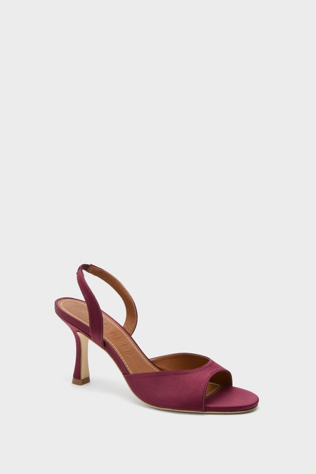Mulberry Brigitte Heel: A classic, high-end satin sandal with an open toe and elastic slingback strap, perfect for an effortless, fun style.