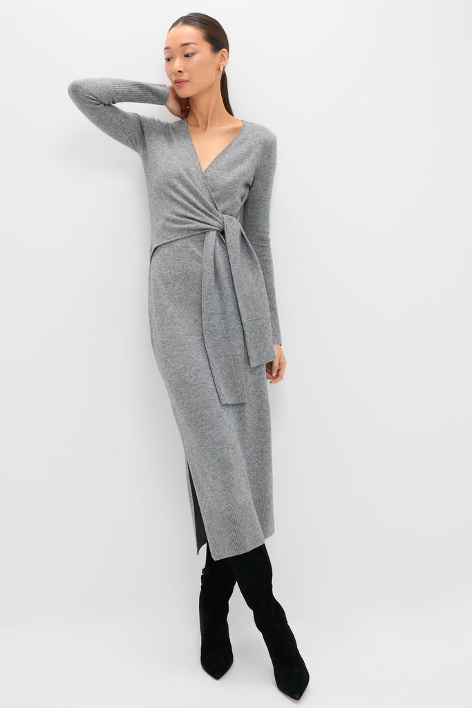 Medium Heather Grey Salomez Knit Dress | Veronica Beard Medium Heather Grey Salomez Knit Dress | Veronica Beard