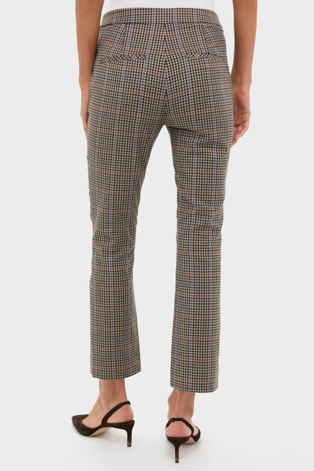 Russet Multi Arte Pant features a classic, high-rise slim fit with a slightly flared hem, showcasing an effortless blend of fun and high-end style.