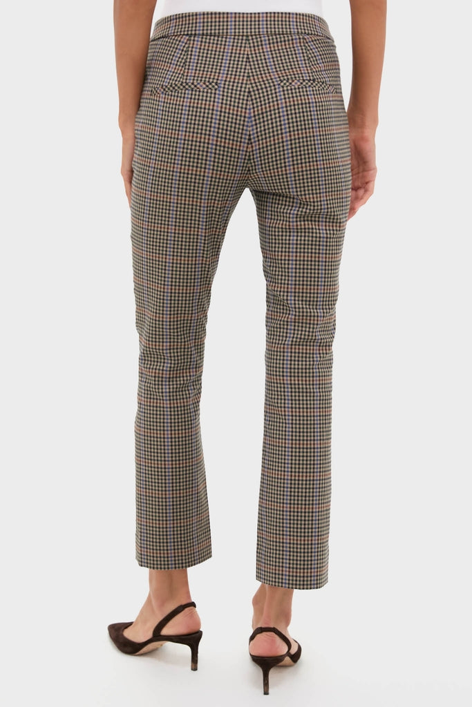 Russet Multi Arte Pant features a classic, high-rise slim fit with a slightly flared hem, showcasing an effortless blend of fun and high-end style.