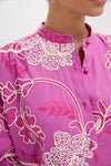 Pink Embroidered Juliette Button Down