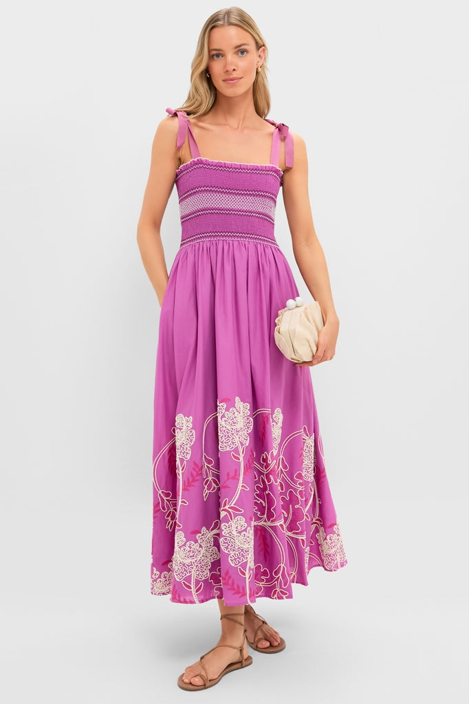 Hibiscus Embroidered Scarlett Sundress