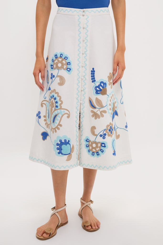 Folk Flower Embroidered Sadie Skirt | Tuckernuck
