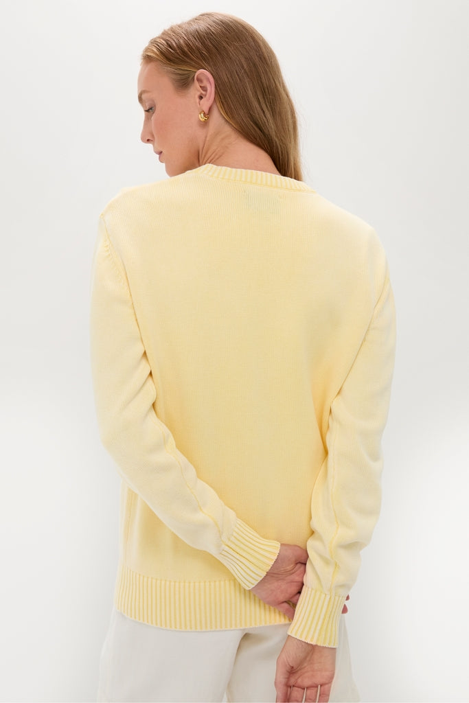Pale Yellow Stone Washed Cotton Anne Crewneck