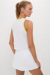 White and Yellow Performance Jersey Tilden Tank