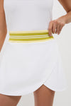 White and Yellow Performance Jersey Tabitha Skirt