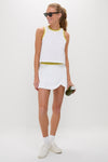 White and Yellow Performance Jersey Tabitha Skirt