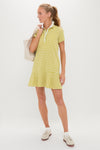 Light Green Gingham Performance Seersucker Short Sleeve May Golf Dress