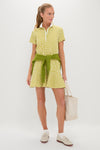 Light Green Gingham Performance Seersucker Short Sleeve May Golf Dress