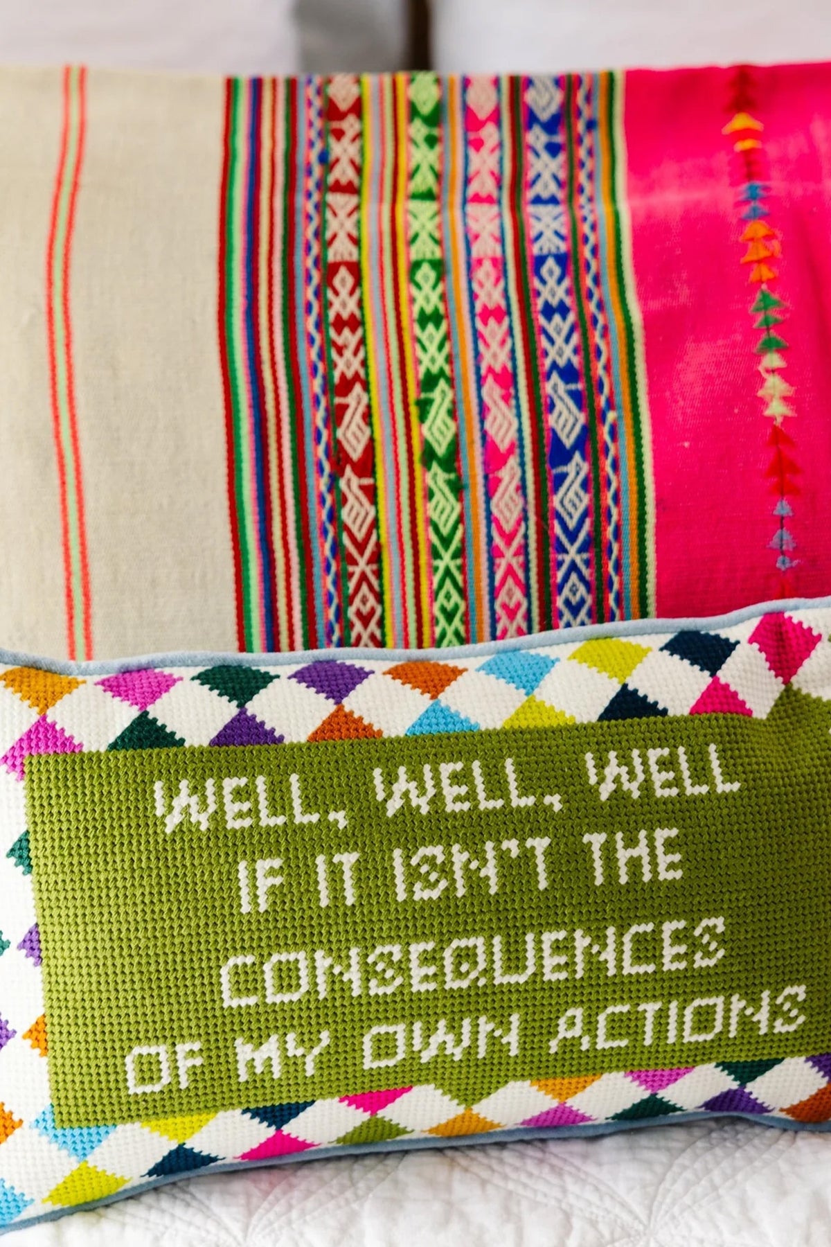 Well Well Well Needlepoint Pillow