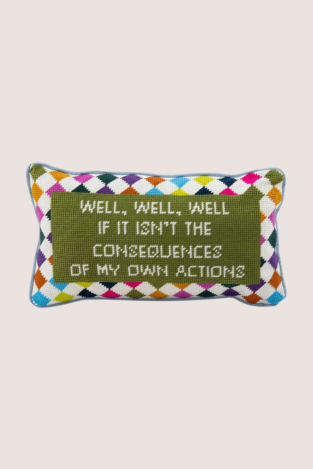 Well Well Well Needlepoint Pillow