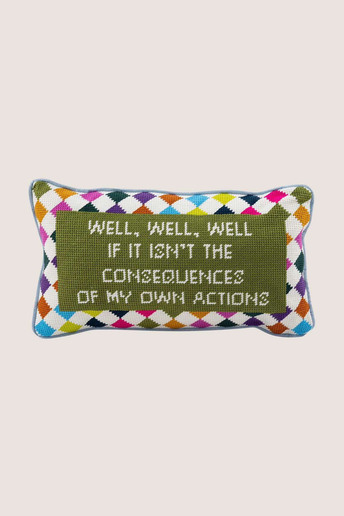 Well Well Well Needlepoint Pillow