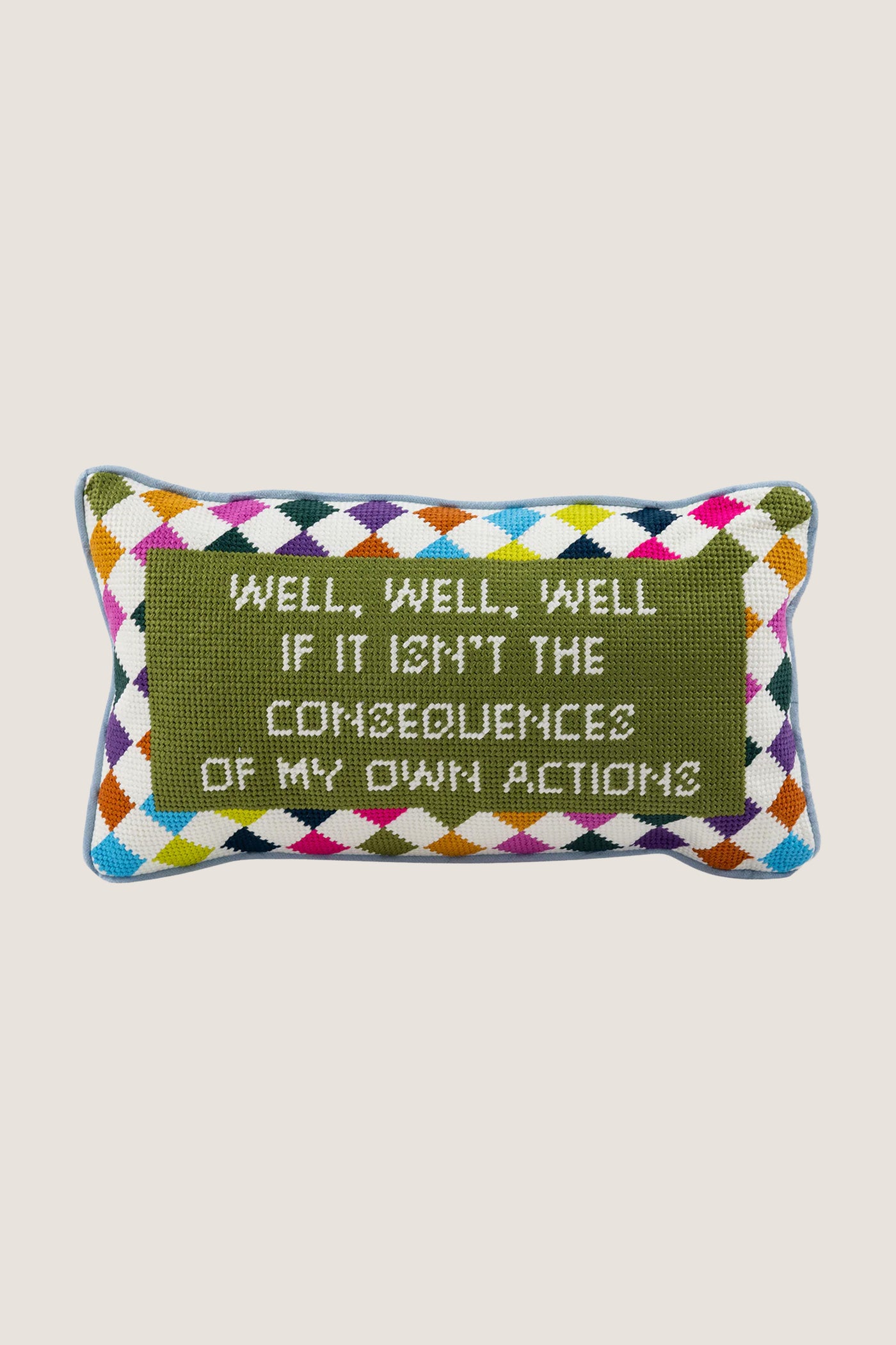 Well Well Well Needlepoint Pillow