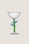 Light Blue Flower Botanica Stemmed Glass