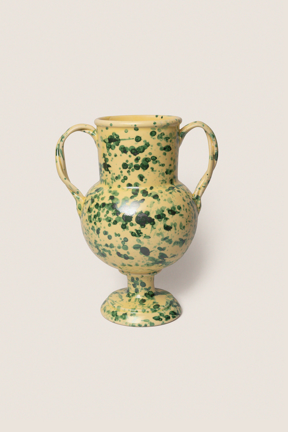 Large Yellow & Verde Splatter Verona Vase