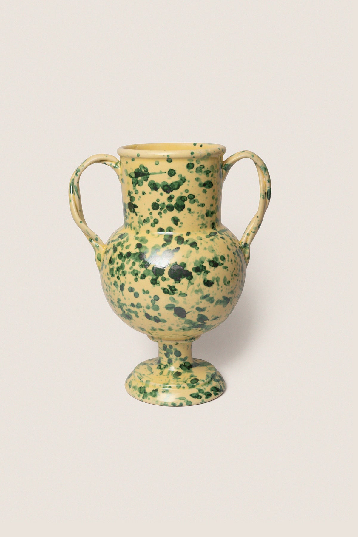 Large Yellow & Verde Splatter Verona Vase