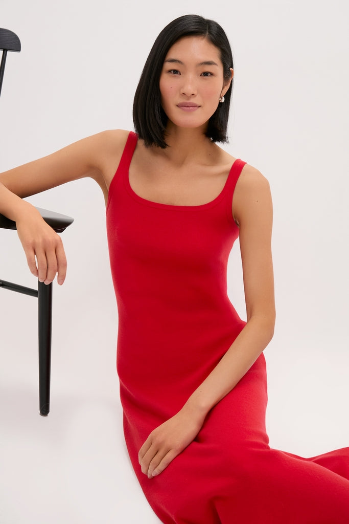 Tuckernuck Red Knit Barrington Dress Red / XXS