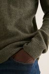 Men's Olive Wool Cashmere Craig Button Up