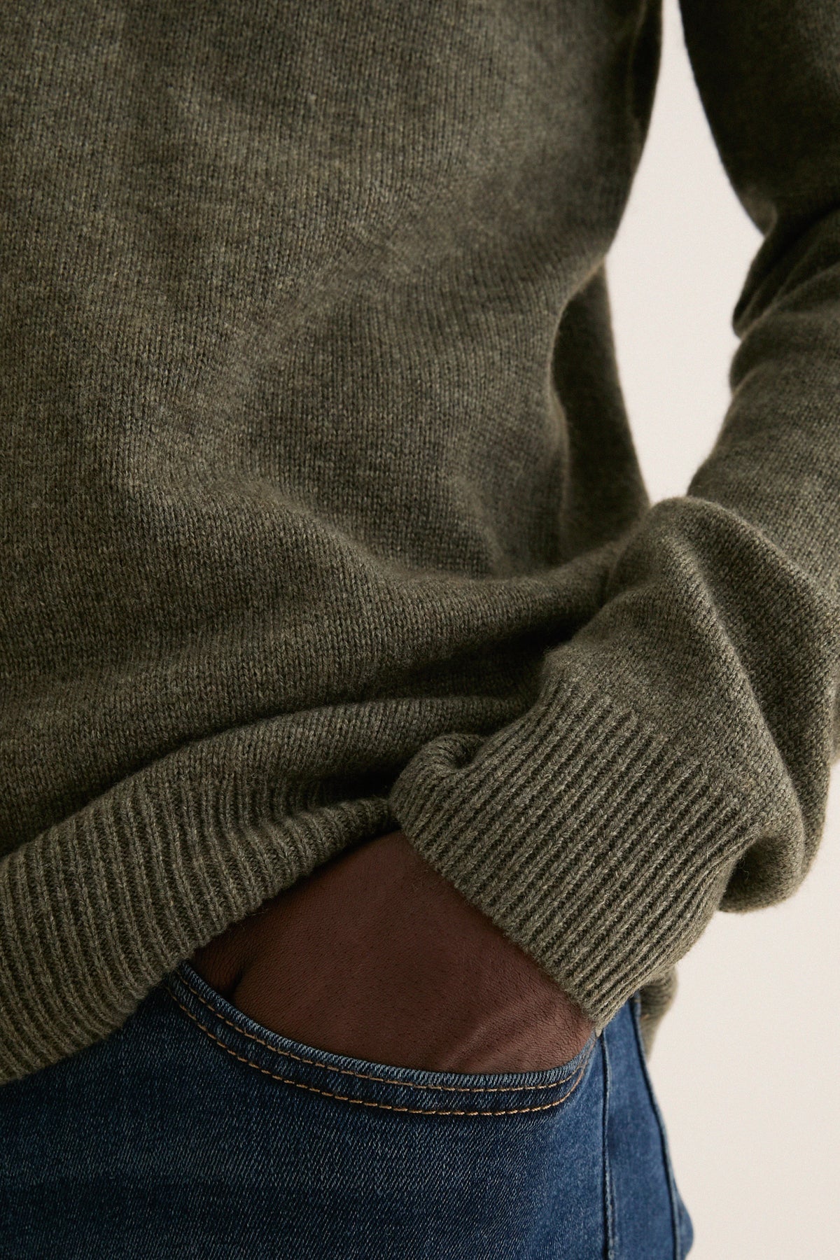 Men's Olive Wool Cashmere Craig Button Up