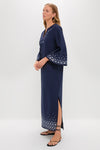 Navy Mirror Embellished Lorena Dress