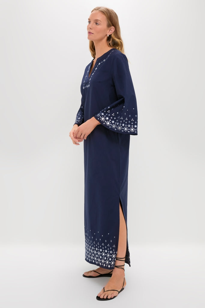 Navy Mirror Embellished Lorena Dress