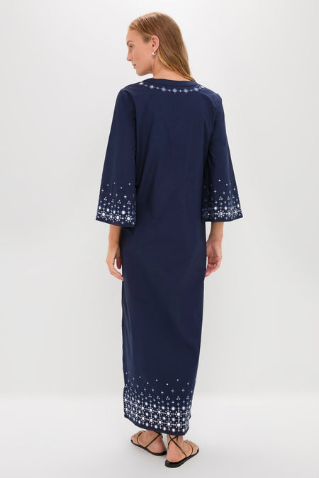 Navy Mirror Embellished Lorena Dress