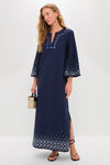 Navy Mirror Embellished Lorena Dress