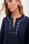 Navy Mirror Embellished Lorena Dress