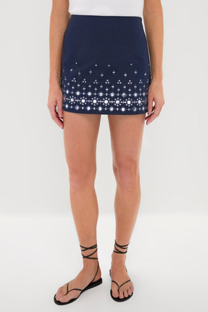 Navy Mirror Embellished Debbie Skort