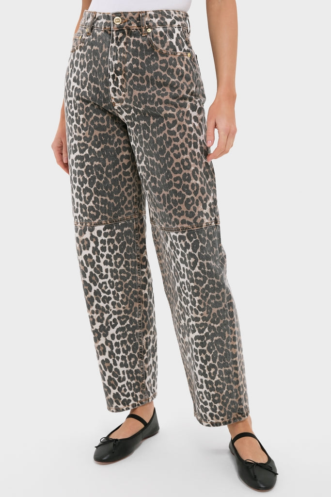 GANNI ヒョウ柄パンツ XS Almond Milk Leopard Print Denim Stary Pant | GANNI | Tuckernuck