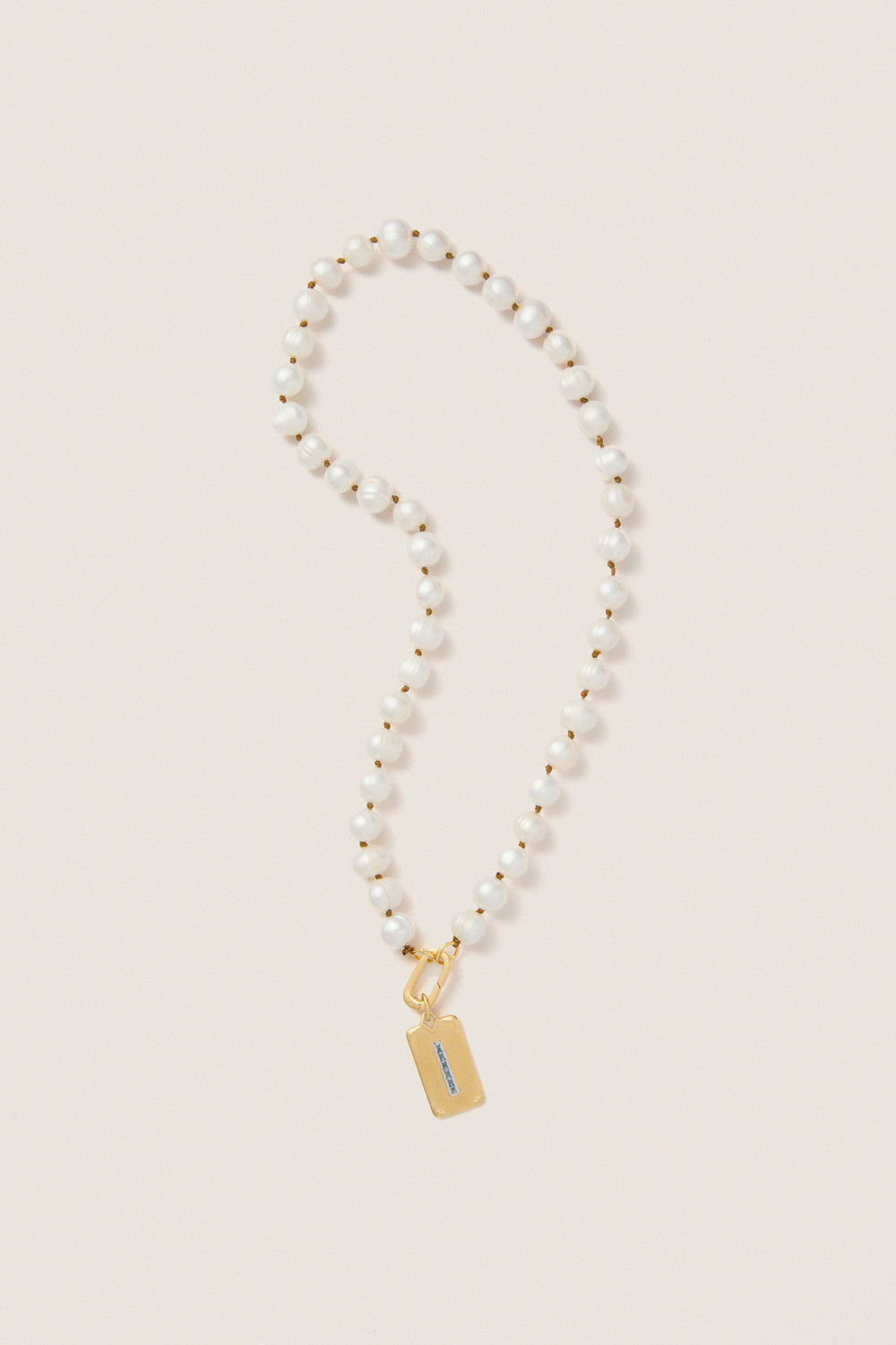 Pearl Necklace with Carpe Diem Charm
