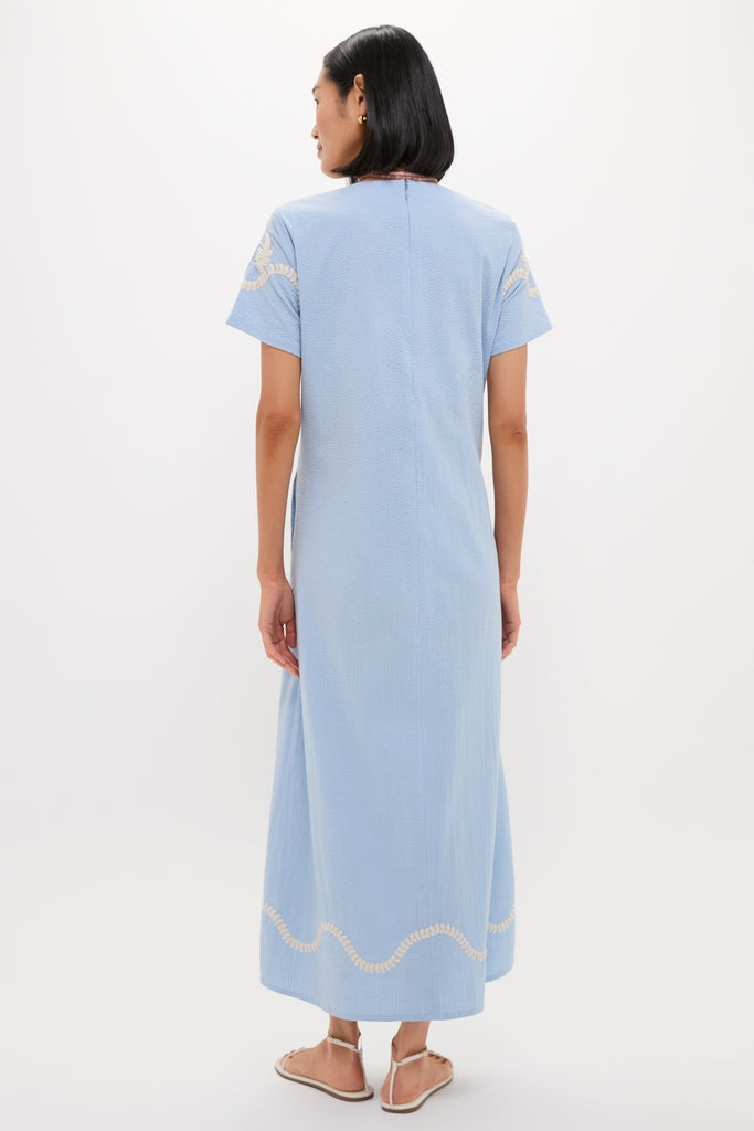 Blue Seersucker Embroidered James Dress | Tuckernuck Blue Seersucker Embroidered James Dress | Tuckernuck