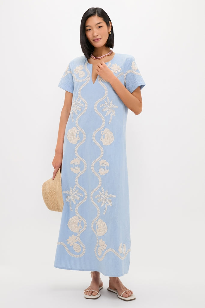 Blue Seersucker Embroidered James Dress | Tuckernuck Blue Seersucker Embroidered James Dress | Tuckernuck