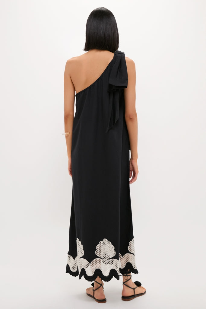 Black One Shoulder Embroidered Glinda Dress | Tuckernuck Black One Shoulder Embroidered Glinda Dress | Tuckernuck