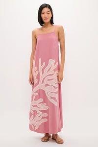 Pink Embroidered Coral Millay Dress