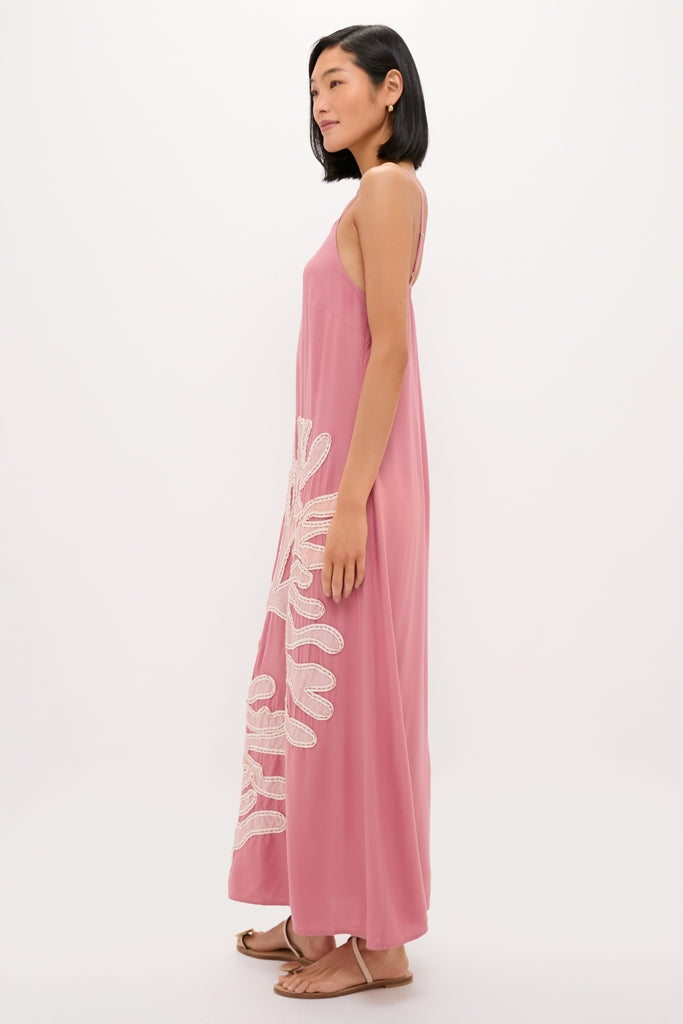 Pink Embroidered Coral Millay Dress