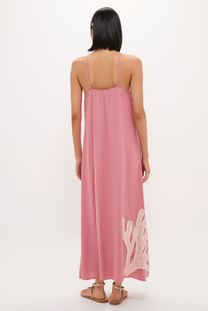 Pink Embroidered Coral Millay Dress