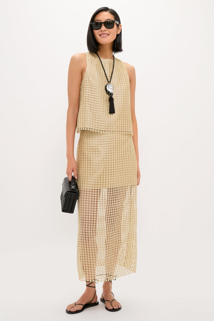 Gold Metallic Star Lace Keating Top | Tuckernuck