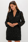 Black Crochet Sparkle Collier Dress
